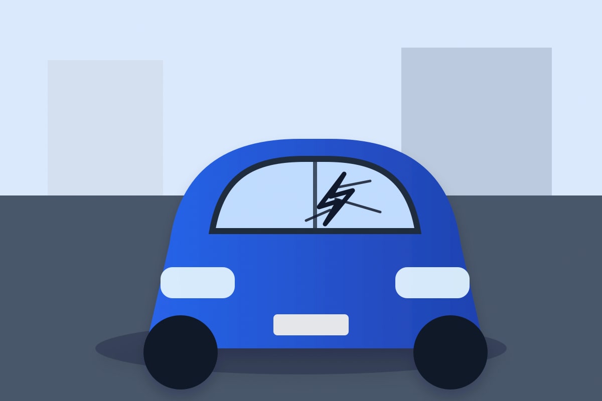 Vehicle with visible cracks in the windshield — should fail.